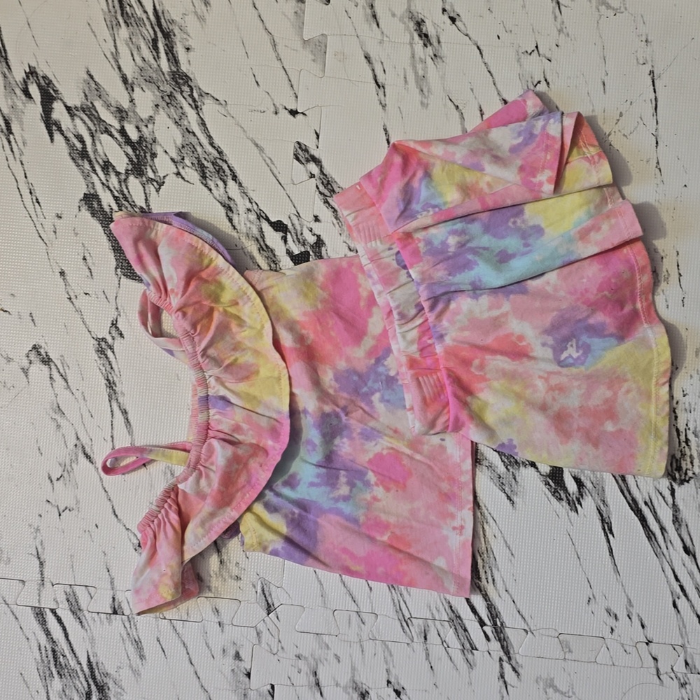 The Children's Place Pastel Tie-Dye Crop Top Set